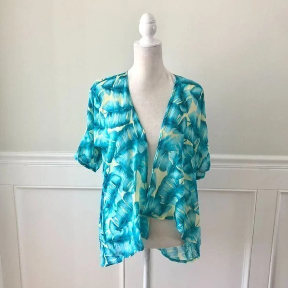 Lularoe Palm Print Open Cardigan Cover Up 3 S